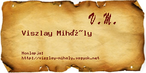 Viszlay Mihály névjegykártya